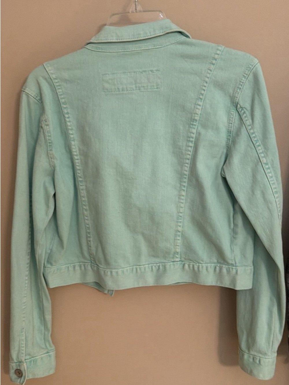 Bullhead Mint Green Denim Jacket - Women's Cropped Trucker - Picture 4 of 4